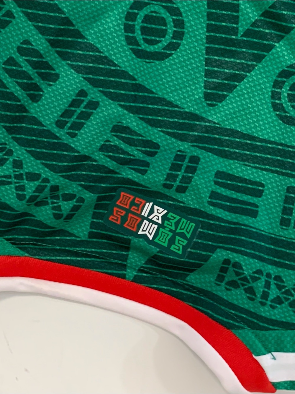adidas Green Mexico Soccer Jersey with Aztec Graphic - Picture 6 of 6